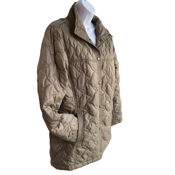 Lands End Olive Green Quilted Jacket Perfect for Fall size M - Picture 7 of 11